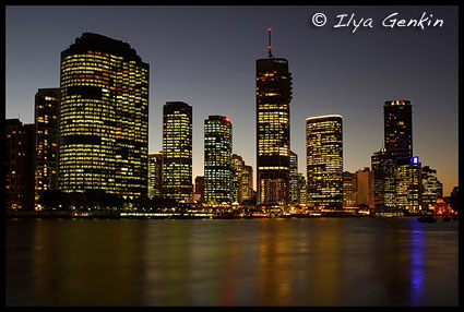 City at Night, View from the Kangaroo Point, Brisbane, QLD, Australia