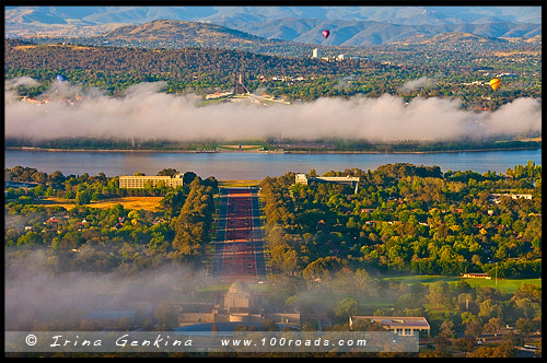 Вид с горы Эйнсли, View from Mount Ainslie, Канберра, Canberra, Австралийская столичная территория, ACT, Австралия, Australia