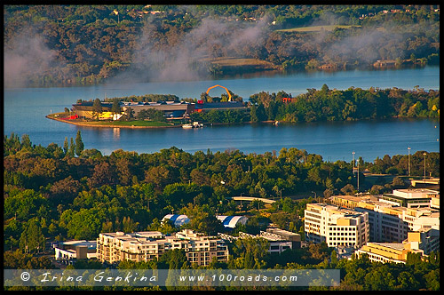 Вид с горы Эйнсли, View from Mount Ainslie, Канберра, Canberra, Австралийская столичная территория, ACT, Австралия, Australia