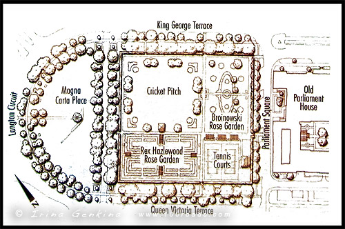 Сад Сената, Senate Gardens, Национальный Розовый сад, National Rose Garden, Старый Дом правительства, Old Parliament House, Канберра, Canberra, Австралийская столичная территория, ACT, Австралия, Australia