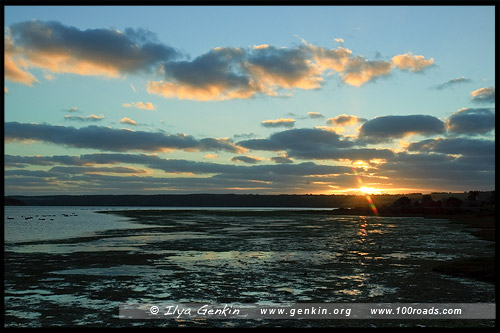 Закат на American River, Остров Кенгуру, Kangaroo Island, Южная Australia, South Australia, Австралия, Australia