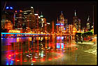 Ночной город с Южного берега, City at Night, View from the Southbank, Мельбурн, Melbourne, штат Виктория, Victoria, Австралия, Australia