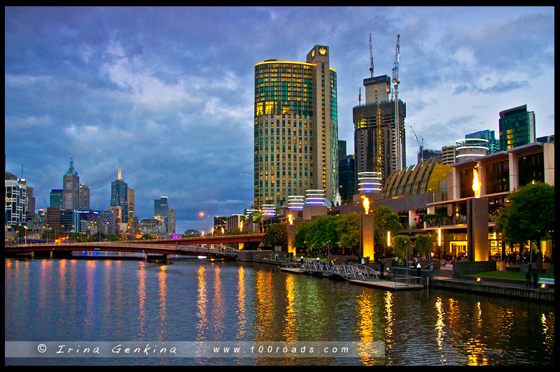 Южный Берег Ярры, Southbank Promenade, Мельбурн, Melbourne, Австралия, Australia