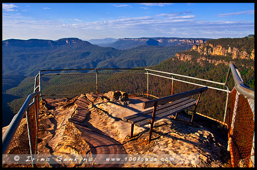 Три сестры, Three Sisters, Elysian Rock Lookout, Леура, Leura, Голубые Горы, Blue Mountains, Новый Южный Уэльс, NSW, Австралия, Australia