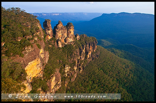 Три сестры, Three Sisters, Эхо поинт, Echo Point, Катумба, Katoomba, Голубые Горы, Blue Mountains, Новый Южный Уэльс, NSW, Австралия, Australia