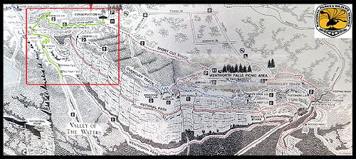 <Карта-схема треков у Вентворт Фолс, Водопады Вентворт, Вентворт Фолс, Wentworth Falls, Голубые Горы, Blue Mountains, Новый Южный Уэльс, NSW, Австралия, Australia