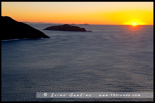 Рассвет, Вершина мыса Томари, Tomaree Head, Бухта Нельсона, Nelson Bay, Порт Стивенс, Порт Стефенс, Port Stephens, Новый Южный Уэльс, NSW, Австралия, Australia