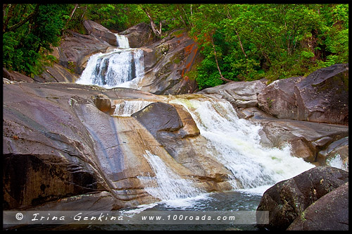 Водопад Джозефина, Josephine Falls, Плато Атертон, Atherton Tableland, Queensland, Квинсленд, QLD, Австралия, Australia