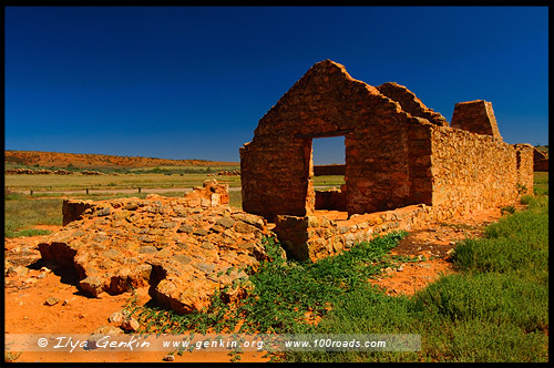 Руины фермы Каняка, Kanyaka Station Homestead Ruins, Северная цепь гор Флиндерс, Northern Flinders Ranges, Аутбек, Аутбэк, Outback, Южная Australia, South Australia, Австралия, Australia