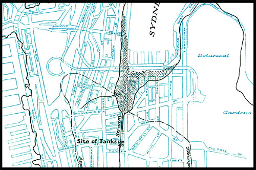 Схема, Баковый ручей, Tank Stream, Сидней, Sydney, Австралия, Australia