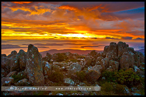 Рассвет, Гора Веллингтон, Mt Wellington, Тасмания, Tasmania, Австралия, Australia