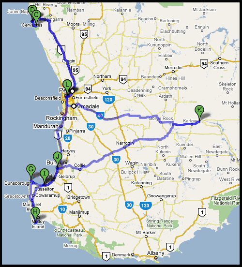 Маршрут, Plan of trip, Западная Австралия, Western Australia, WA, Австралия, Australia