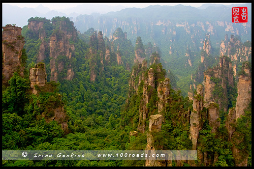 Вид с Платформы Сына Бога, Tianzi Sightseeing Platform, 天子观景台, Чжанцзяцзе, Жангжиажие, Zhangjiajie, 张家界, Улиньюань, Wulingyuan, 武陵源, Китай, China, 中國, 中国