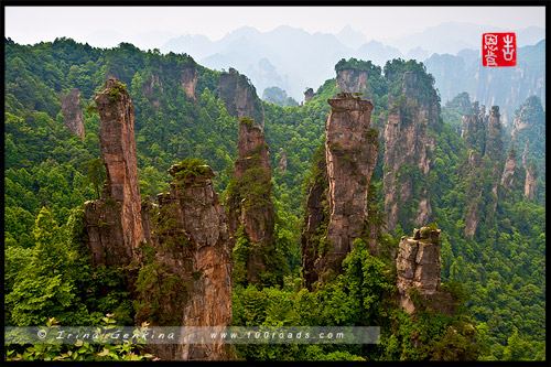 Вид с Платформы Сына Бога, Tianzi Sightseeing Platform, 天子观景台, Чжанцзяцзе, Жангжиажие, Zhangjiajie, 张家界, Улиньюань, Wulingyuan, 武陵源, Китай, China, 中國, 中国