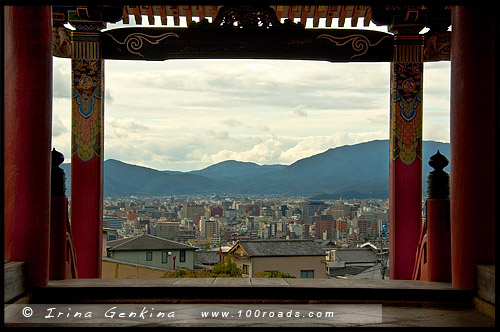 Вид на вечерний Киото, Киёмидзудэра, Kiyomizu-dera, 清水寺, Киото, Kyoto, 京都市, Хонсю, Honshu Island, 本州, Япония, Japan, 日本