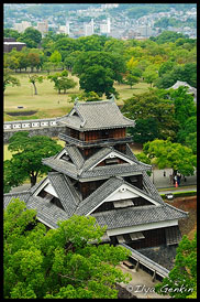 Башня Уто Замка Кумамото, вид из Главной башни, Кумамото, Кусю, Япония