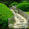 Stairs to the Yuishinzan Hill, Korakuen Garden, Okayama, Honshu, Japan