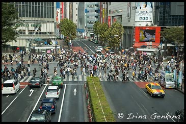 Крупнейший и самый оживленный перекресток города в районе Сибуя, Shibuya, The Busiest Intersection in the World, Shibuya, Tokyo, Kanto Region, Honshu Island, Japan Крупнейший и самый оживленный перекресток города в районе Сибуя, Shibuya, The Busiest Intersection in the World, Shibuya, Tokyo, Kanto Region, Honshu Island, Japan