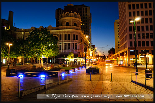 Вид на улицу Вустер (Worcester St), Cathedral Square, Крайстчёрч, Christchurch, Южный остров, South Island, Новая Зеландия, New Zealand