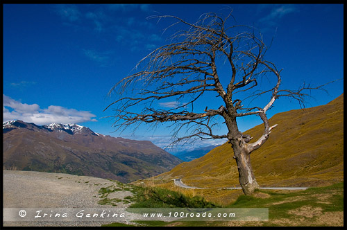 Crown Range Summit Pass, Crown Range Road, Южный остров, South Island, Новая Зеландия, New Zealand