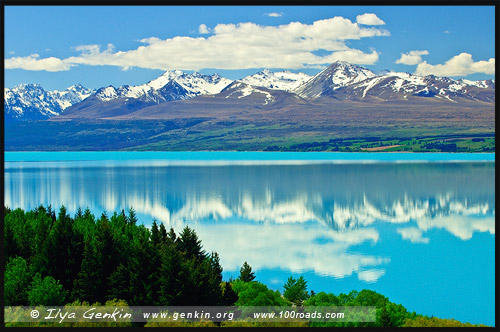 Озеро Пукаки, Lake Pukaki, Южный остров, South Island, Новая Зеландия, New Zealand