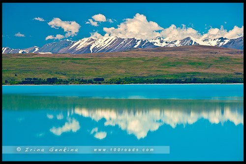 Озеро Пукаки, Lake Pukaki, Южный остров, South Island, Новая Зеландия, New Zealand