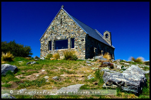 Церковь Доброго Пастыря, Church of Good Shepherd, Озеро Текапо, Lake Tekapo, Южный остров, South Island, Новая Зеландия, New Zealand