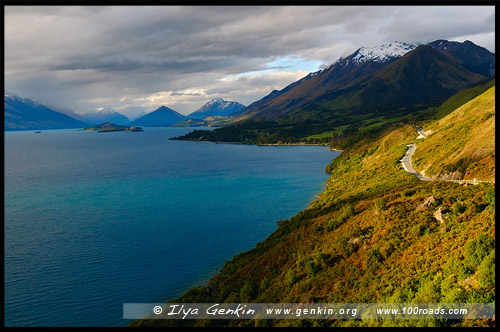 Смотровая площадка Bennetts Bluff, Bennetts Bluff Lookout, Озеро Вакатипу, Lake Wakatipu, Южный остров, South Island, Новая Зеландия, New Zealand