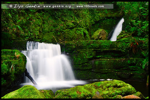 Нижний водопад МакЛин, Lower McLean Falls, The Catlins, Southland Region, Южный остров, South Island, Новая Зеландия, New Zealand