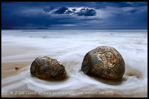 Валуны Моераки, Moeraki Boulders, пляж Коекохе, Koekohe Beach, район Отаго, Otago, Южный остров, South Island, Новая Зеландия, New Zealand