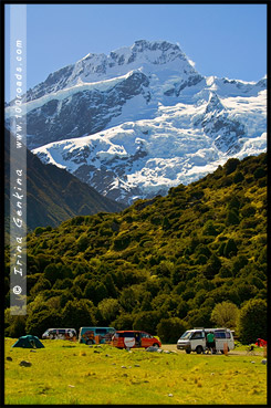 White Horse Hill Camping Area, Aoraki Mount Cook National Park, Южный остров, South Island, Новая Зеландия, New Zealand