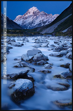 Гора Кука или Аораки, Тропа Долины Хукер, Hooker Valley Track, Aoraki Mount Cook National Park, Южный остров, South Island, Новая Зеландия, New Zealand