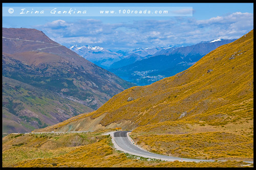 Дорога из Ванаки в Квинстаун, Way from Wanaka to Queenstown, Южный остров, South Island, Новая Зеландия, New Zealand