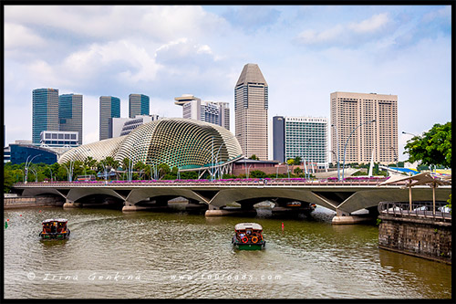 Театр Эспланада, Esplanade Theatres, Мост Эспланада, Esplanade Bridge, Сингапур, Singapore