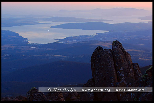 Вид на Хобарт  (Hobart), Гора Веллингтон, Mt Wellington, Тасмания, Tasmania, Австралия, Australia