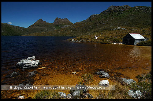 Лодочный сарай (Boat shed), Озеро Дав, Lake Dove, Озеро Голубка, Парк Крэдл Маунтен, Cradle Mountain NP, Тасмания, Tasmania, Австралия, Australia