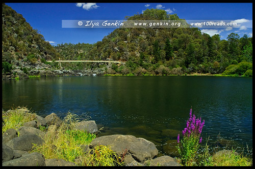 Подвесной Мост Александра, Alexandra Suspension Bridge, Катаракт Годж - Порожистое ущелье, Cataract Gorge, Лонсестон, Launceston, Тасмания, Tasmania, Австралия, Australia