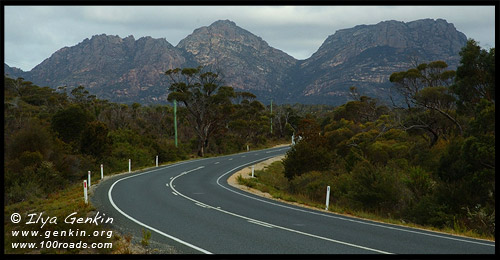 Дорога в Нац.Парка Фрейсине, way to Freycinet, Полуостров Фрейсине, Freycinet Peninsula, Тасмания, Tasmania, Австралия, Australia