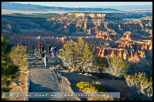 Закат, Амфитеатр Брайс, Bryce Amphitheater, Каньон Брайс, Bryce Canyon, Юта, Utah, США, USA, Америка, America