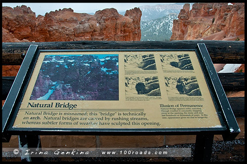 Утро, Природный мост, Natural Bridge, Каньон Брайс, Bryce Canyon, Юта, Utah, США, USA, Америка, America