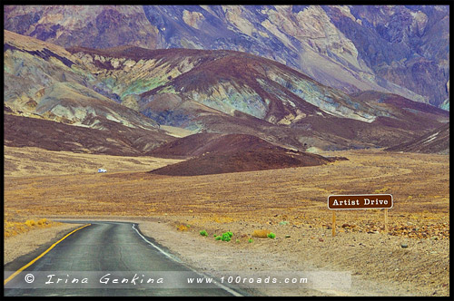 Дорога Художника, Artist drive, Долина Смерти, Death Valley, Калифорния, California, СЩА, USA, Америка, America