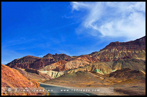 Дорога Художника, Artist drive, Долина Смерти, Death Valley, Калифорния, California, СЩА, USA, Америка, America