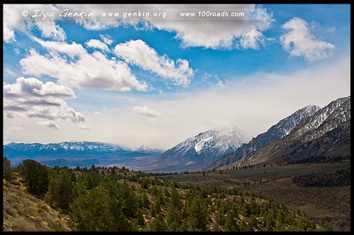 Шоссе 395, US Route 395, Дорога, Калифорния, California, СЩА, USA, Америка, America