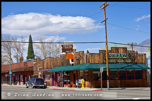 Одинокая Сосна, Lone Pine, Шоссе 395, US Route 395, Дорога, Калифорния, California, СЩА, USA, Америка, America