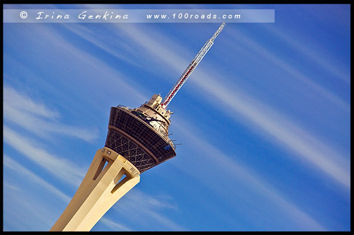 Башня отеля-казино Стратосфера, Stratosphere, Лас Вегас, Las Vegas, Невада, Nevada, США, USA, Америка, America