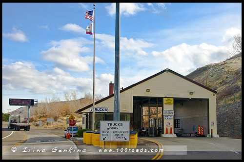 Граница, Пункт досмотра, Невада, Nevada, Калифорния, California, США, USA, Америка, America