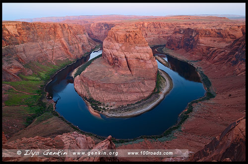 Изгиб подкова, Horseshoe Bend, Пейдж, Page, Аризона, Arizona, США, USA, Америка, America