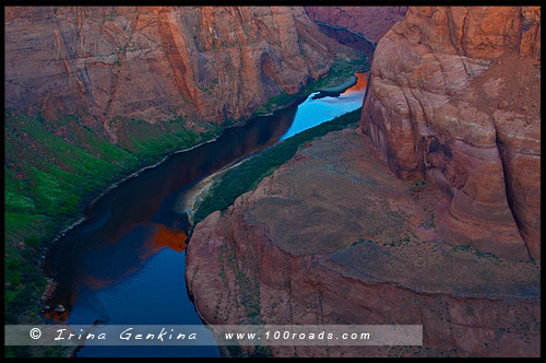 Изгиб подкова, Horseshoe Bend, Пейдж, Page, Аризона, Arizona, США, USA, Америка, America