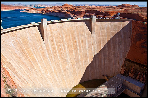 Дамба Каньона Глен, Glen Canyon Dam, Пейдж, Пэйдж, Page, Аризона, Arizona, США, USA, Америка, America