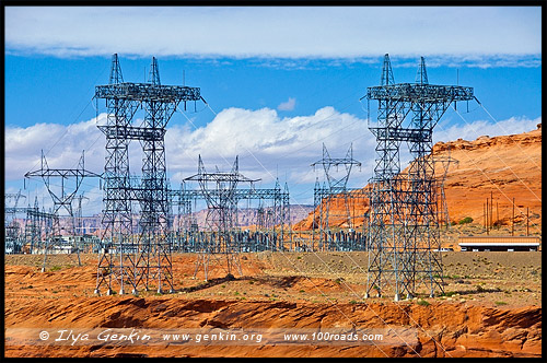 Дамба Каньона Глен, Glen Canyon Dam, Пейдж, Пэйдж, Page, Аризона, Arizona, США, USA, Америка, America